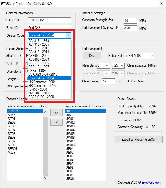 ETABS to Prokon GenCol 2