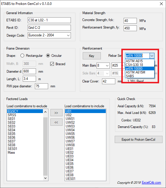 ETABS to Prokon GenCol 3