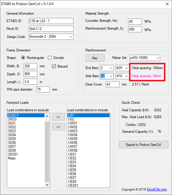 ETABS to Prokon GenCol 5