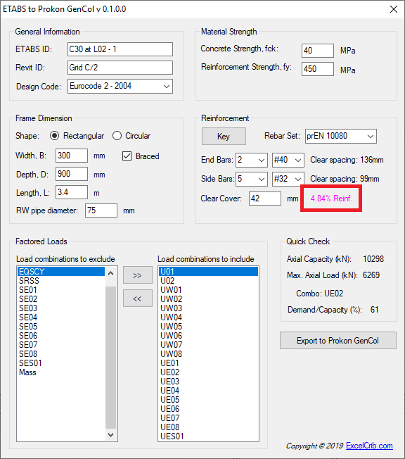 ETABS to Prokon GenCol 6