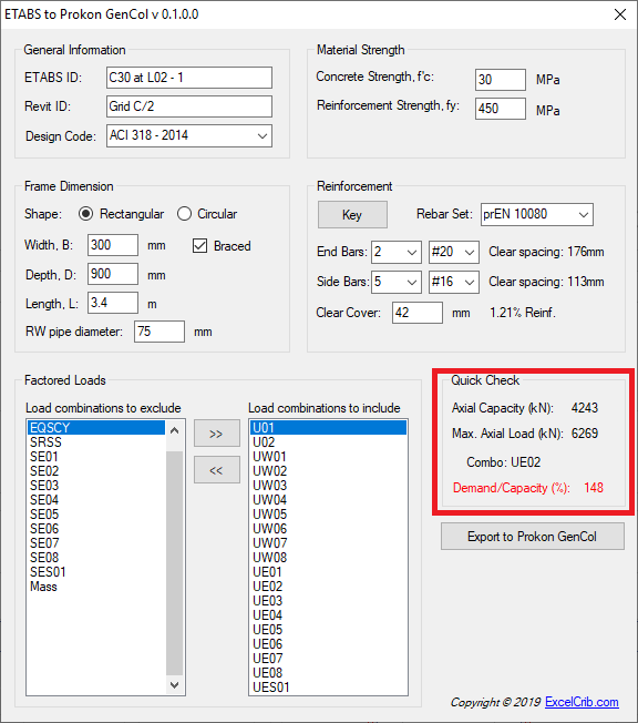 ETABS to Prokon GenCol 7