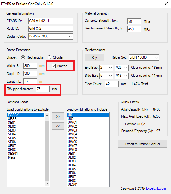 ETABS to Prokon GenCol 8