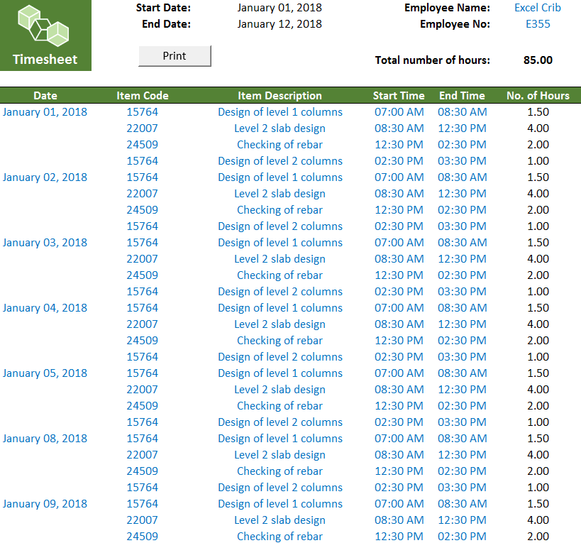 Timesheet